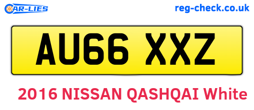 AU66XXZ are the vehicle registration plates.