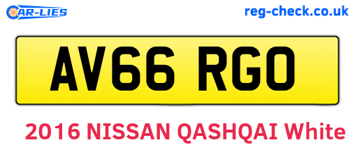 AV66RGO are the vehicle registration plates.