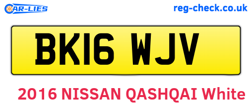 BK16WJV are the vehicle registration plates.