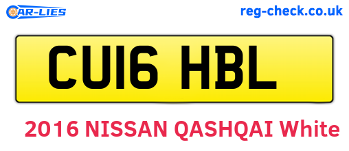 CU16HBL are the vehicle registration plates.