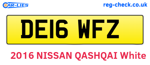 DE16WFZ are the vehicle registration plates.