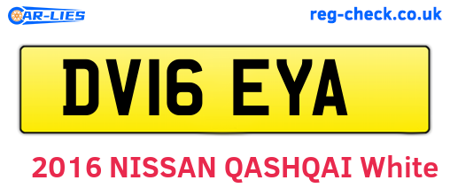 DV16EYA are the vehicle registration plates.