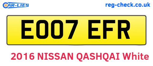 EO07EFR are the vehicle registration plates.