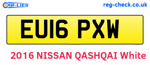 EU16PXW are the vehicle registration plates.