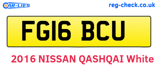 FG16BCU are the vehicle registration plates.