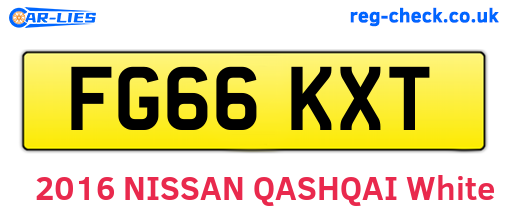 FG66KXT are the vehicle registration plates.