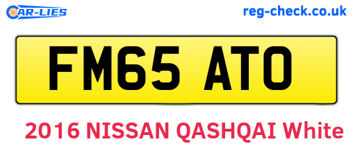 FM65ATO are the vehicle registration plates.