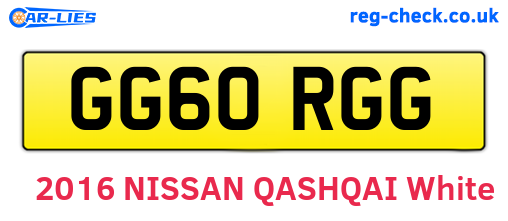 GG60RGG are the vehicle registration plates.