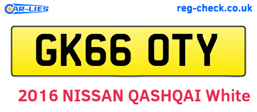 GK66OTY are the vehicle registration plates.