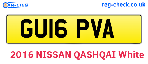 GU16PVA are the vehicle registration plates.