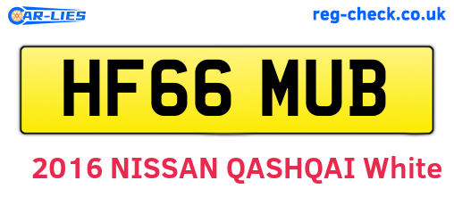HF66MUB are the vehicle registration plates.