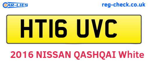 HT16UVC are the vehicle registration plates.