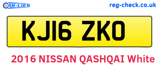 KJ16ZKO are the vehicle registration plates.