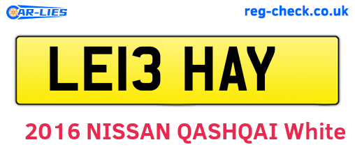 LE13HAY are the vehicle registration plates.