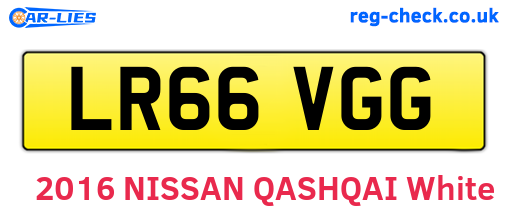 LR66VGG are the vehicle registration plates.