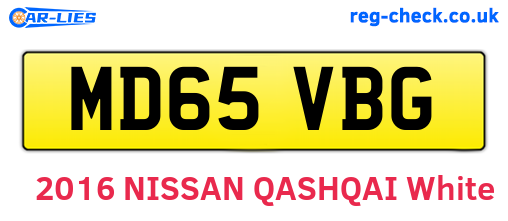 MD65VBG are the vehicle registration plates.