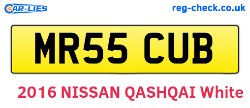 MR55CUB are the vehicle registration plates.