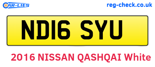 ND16SYU are the vehicle registration plates.