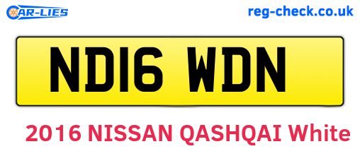 ND16WDN are the vehicle registration plates.