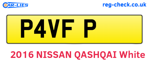 P4VFP are the vehicle registration plates.
