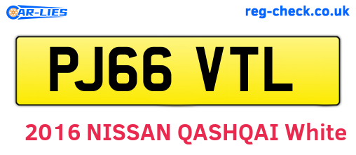 PJ66VTL are the vehicle registration plates.