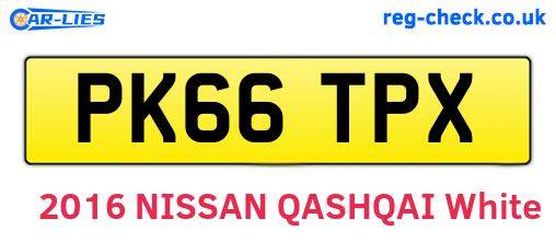 PK66TPX are the vehicle registration plates.