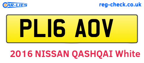 PL16AOV are the vehicle registration plates.