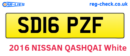 SD16PZF are the vehicle registration plates.