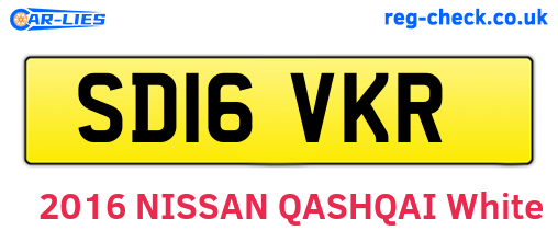 SD16VKR are the vehicle registration plates.