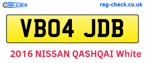 VB04JDB are the vehicle registration plates.