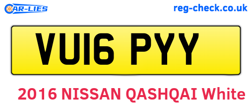 VU16PYY are the vehicle registration plates.