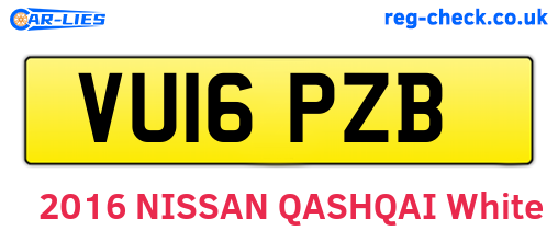 VU16PZB are the vehicle registration plates.