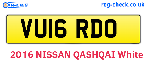 VU16RDO are the vehicle registration plates.