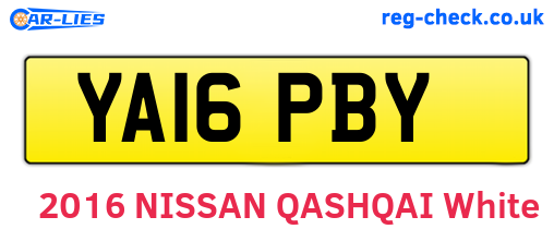 YA16PBY are the vehicle registration plates.
