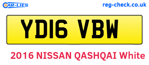 YD16VBW are the vehicle registration plates.