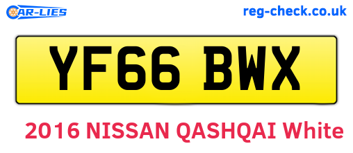 YF66BWX are the vehicle registration plates.