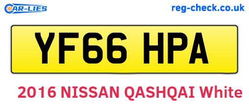 YF66HPA are the vehicle registration plates.