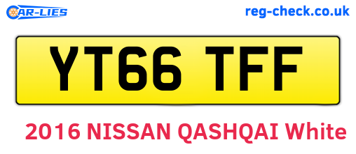 YT66TFF are the vehicle registration plates.