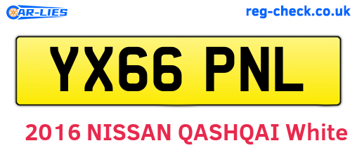 YX66PNL are the vehicle registration plates.
