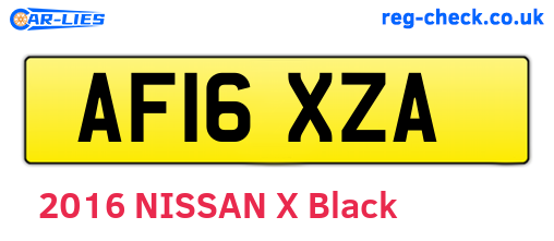 AF16XZA are the vehicle registration plates.