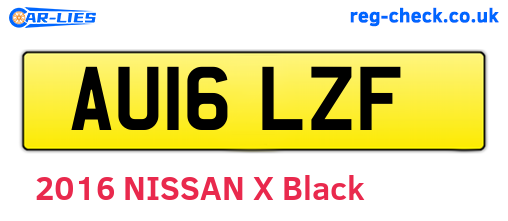 AU16LZF are the vehicle registration plates.