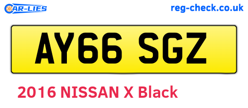AY66SGZ are the vehicle registration plates.