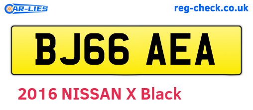 BJ66AEA are the vehicle registration plates.