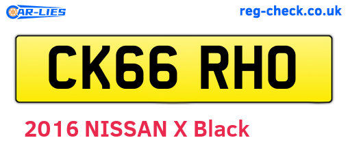 CK66RHO are the vehicle registration plates.