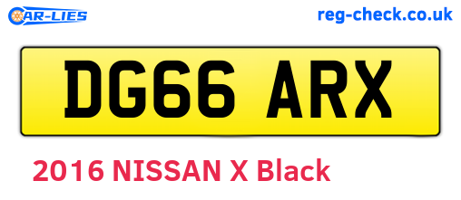 DG66ARX are the vehicle registration plates.