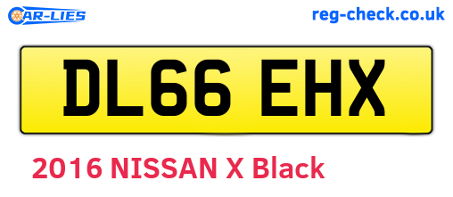 DL66EHX are the vehicle registration plates.