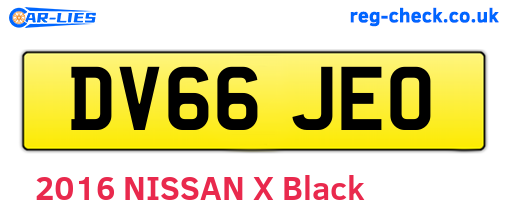DV66JEO are the vehicle registration plates.