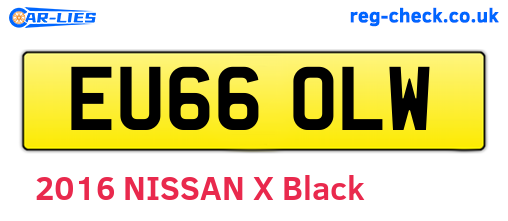 EU66OLW are the vehicle registration plates.