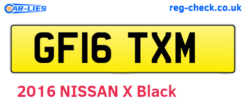 GF16TXM are the vehicle registration plates.