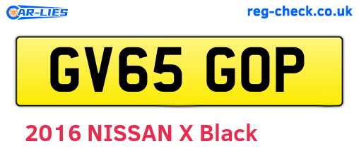 GV65GOP are the vehicle registration plates.